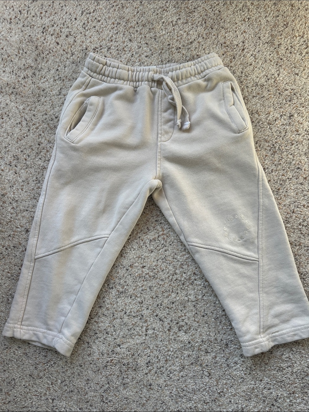 Zara Kids Neutral Cream Jogger Pants